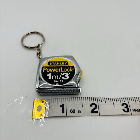 Vintage 1/4" Stanley Power lock 3' Key Tape 39-133 Pocket size Key Chain USA - Picture 10 of 10